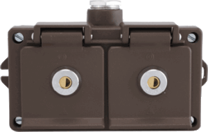 LOCKING DUAL SOCKET OUTLET 16A, 250V, IP44